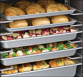 image of heated/holding/proofing cabinet with various foods displayed